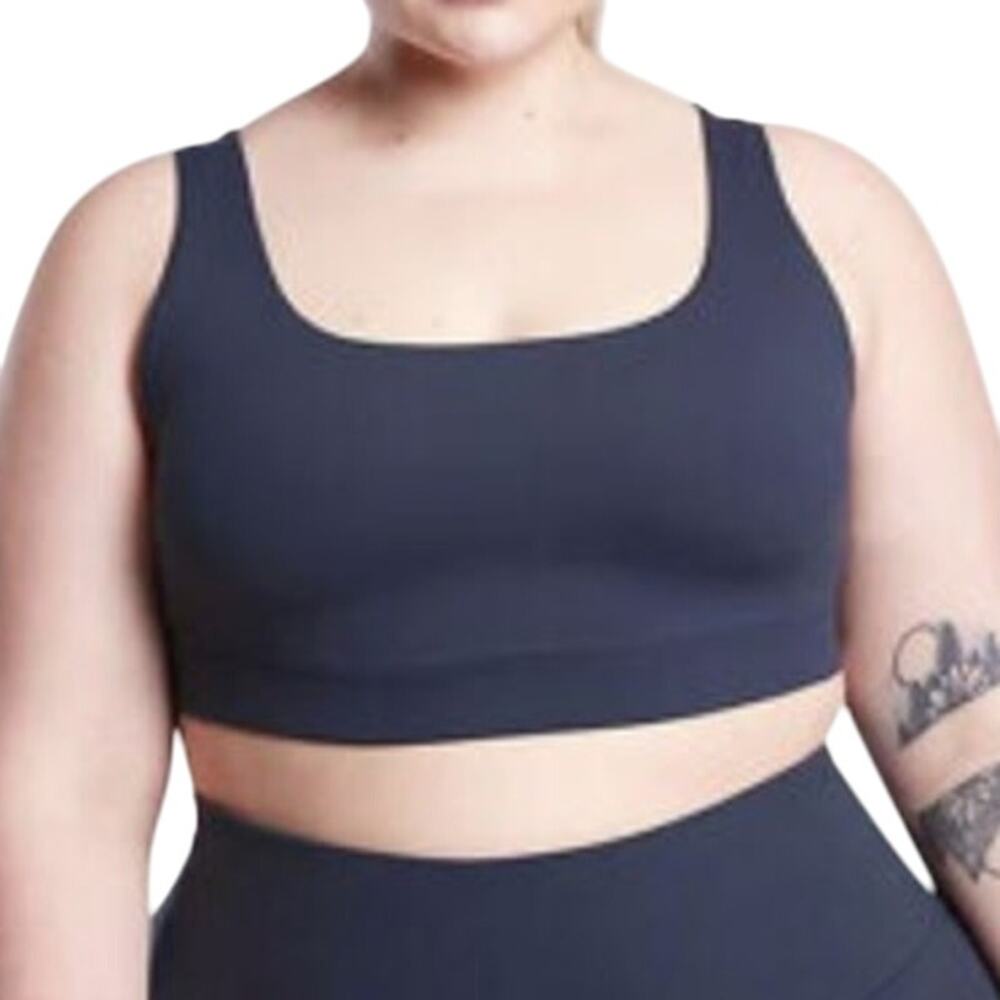 Athleta Exhale Bra D-DD Women's Navy Blue Size 2X New With Tags Condition